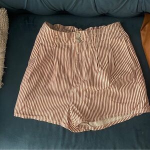 Urban outfitters, size medium, red/orange and white pinstripe shorts